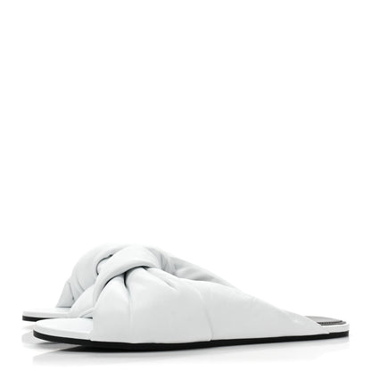 Balenciaga Lambskin Drapy Slide Sandals 39 Optical White 3 of 10