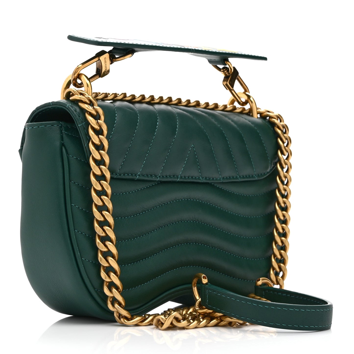 Calfskin New Wave Chain PM Emerald