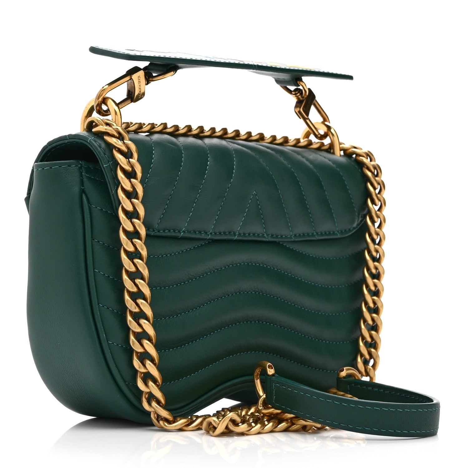 Louis Vuitton Calfskin New Wave Chain PM Emerald 3 of 11