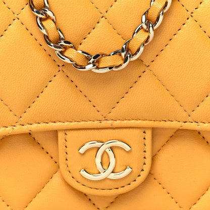 Chanel Lambskin Quilted Flap Phone Holder With Chain Yellow 9 of 14