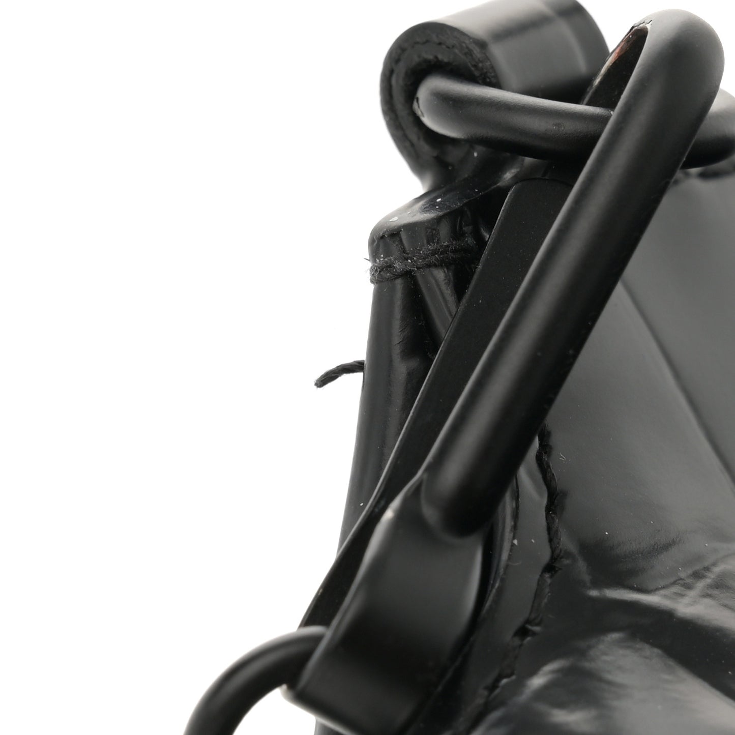 Semi Shiny Calfskin Crocodile Embossed Neo Classic Black Hardware Mini City Black