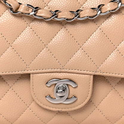 Chanel Caviar Quilted Medium Double Flap Light Beige 8 of 15