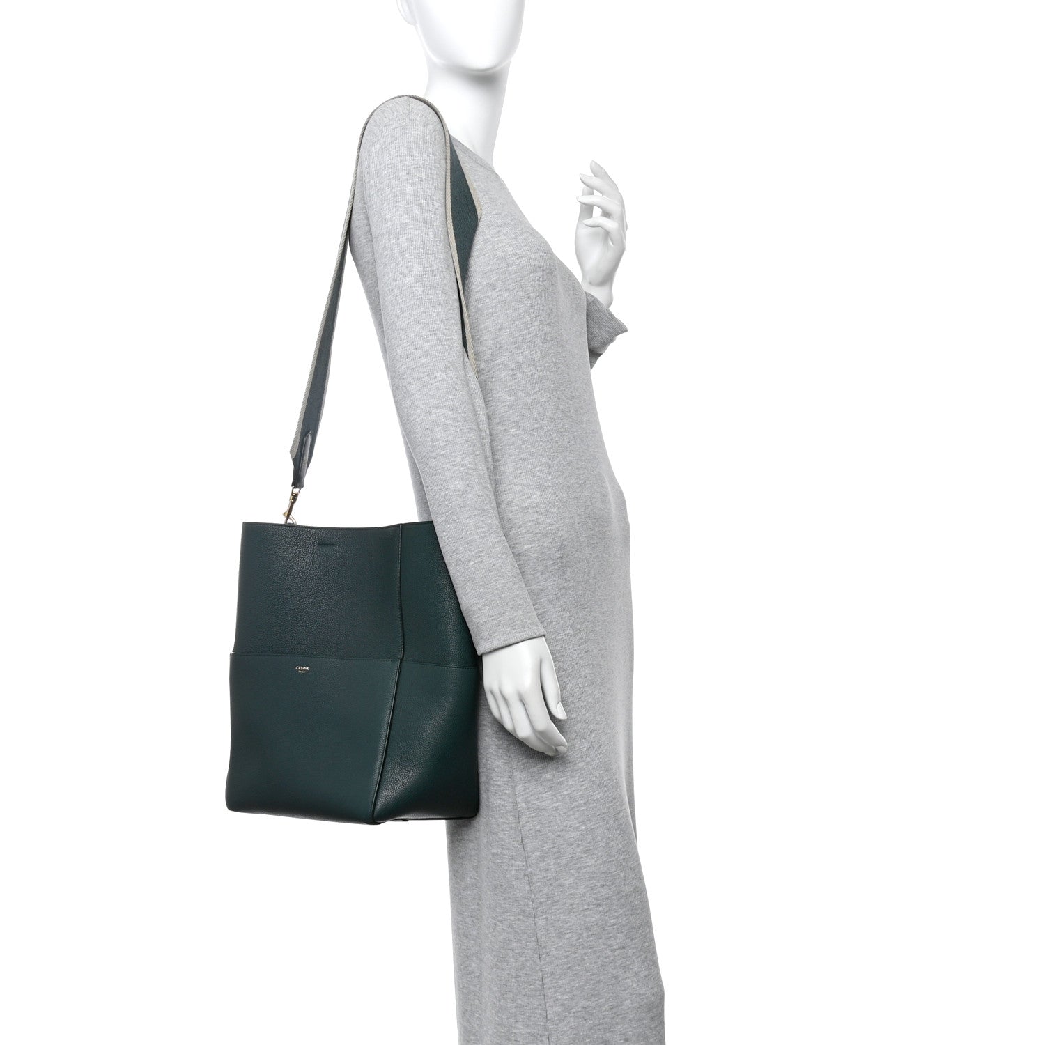 Celine Soft Grained Calfskin Sangle Bucket Bag Amazone 2 of 16