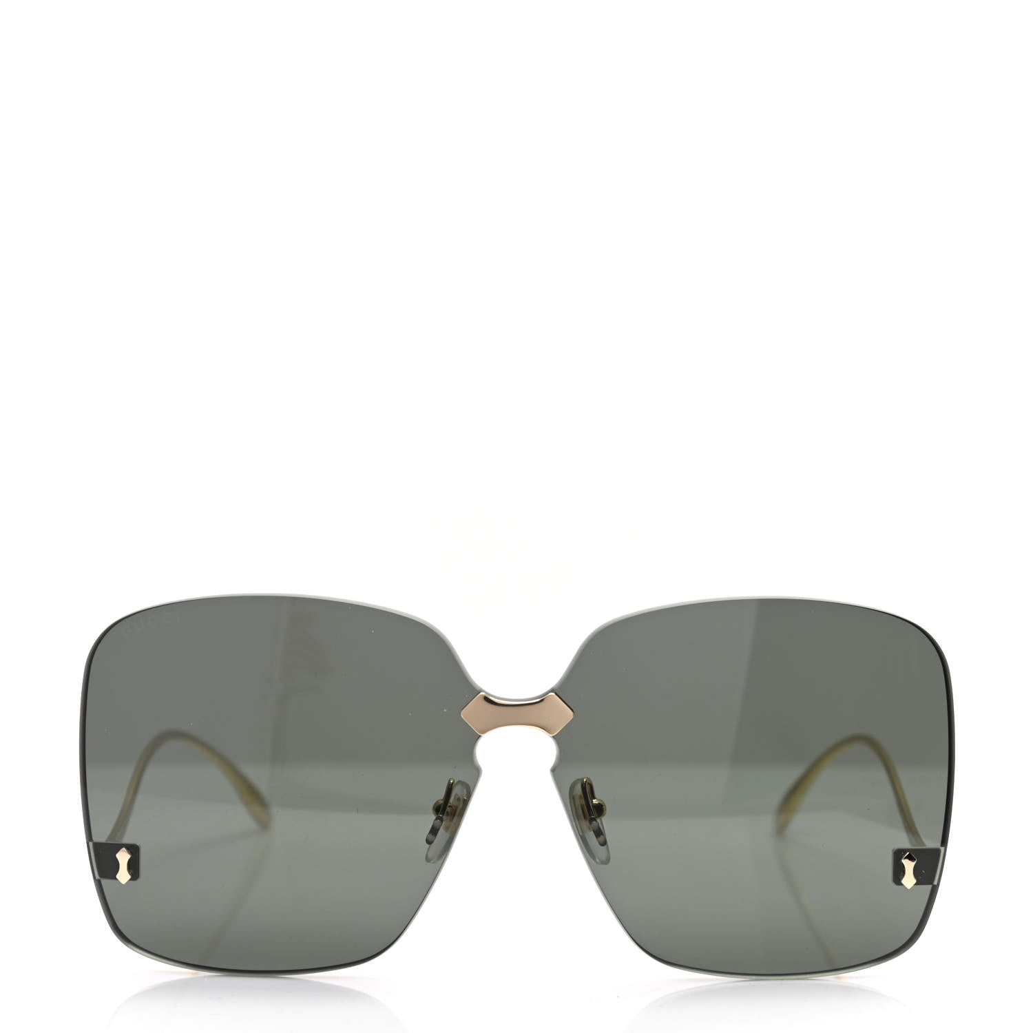 Gucci Metal Rimless Sunglasses GG0352S Gold 2 of 8