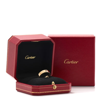 Cartier 18K Yellow Gold 3 Diamond 5.5mm LOVE Ring 54 6.75 6 of 6