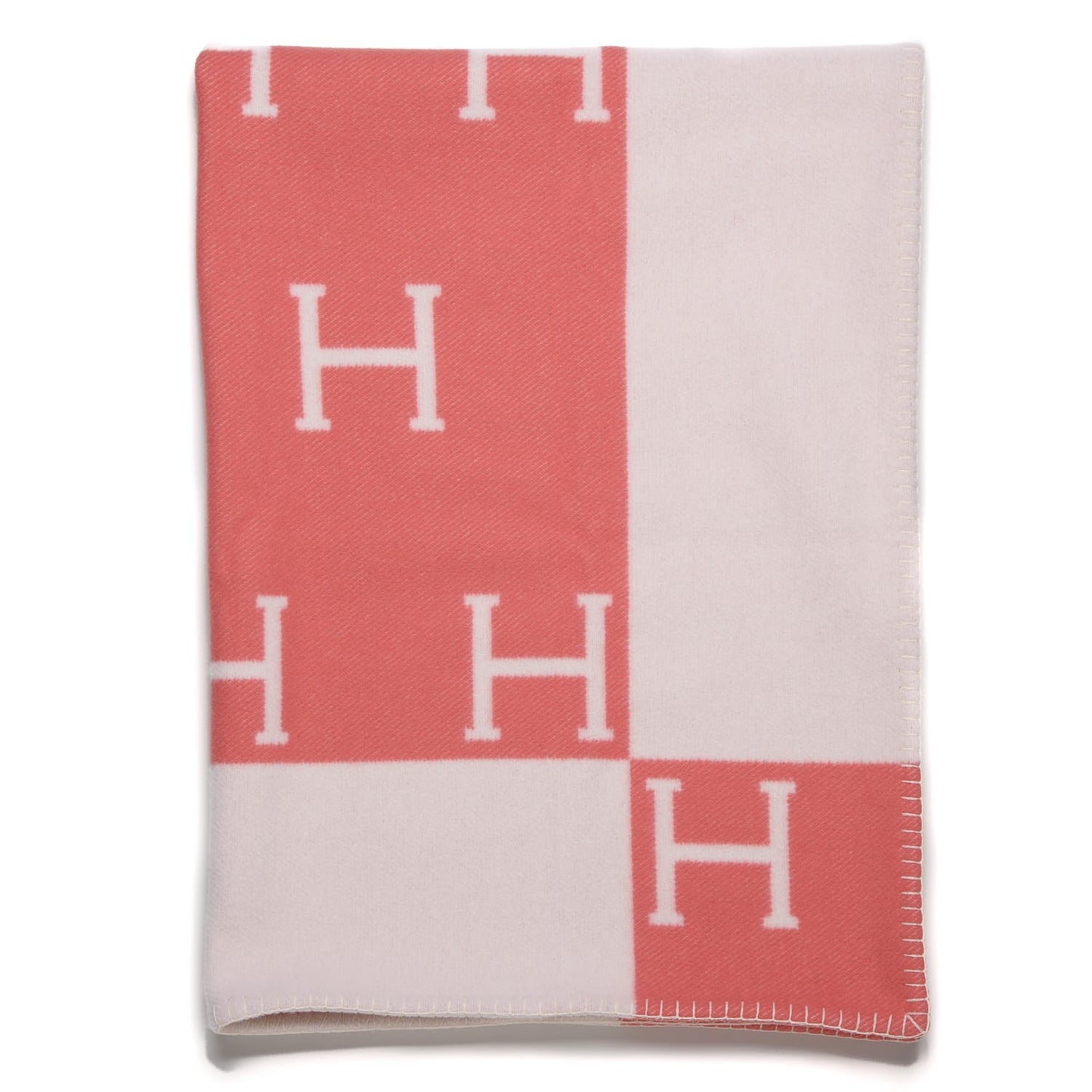 Wool Cashmere Avalon Baby Blanket Rose Airelle White