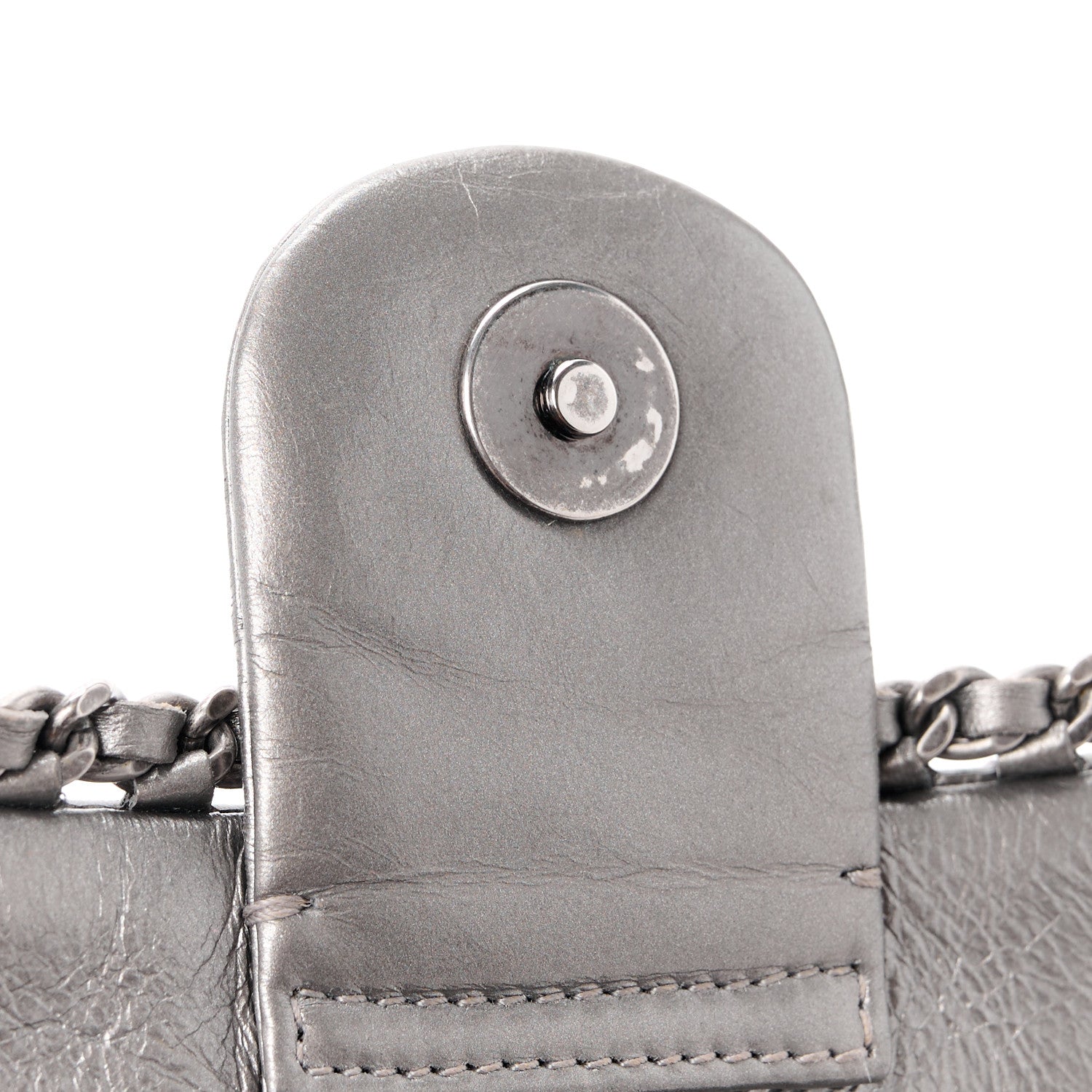 Chanel Metallic Calfskin Mini Chain Me Flap Silver 11 of 12