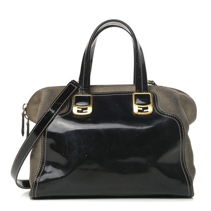 Fendi Patent Canvas Small Chameleon Tote Black 1 of 9