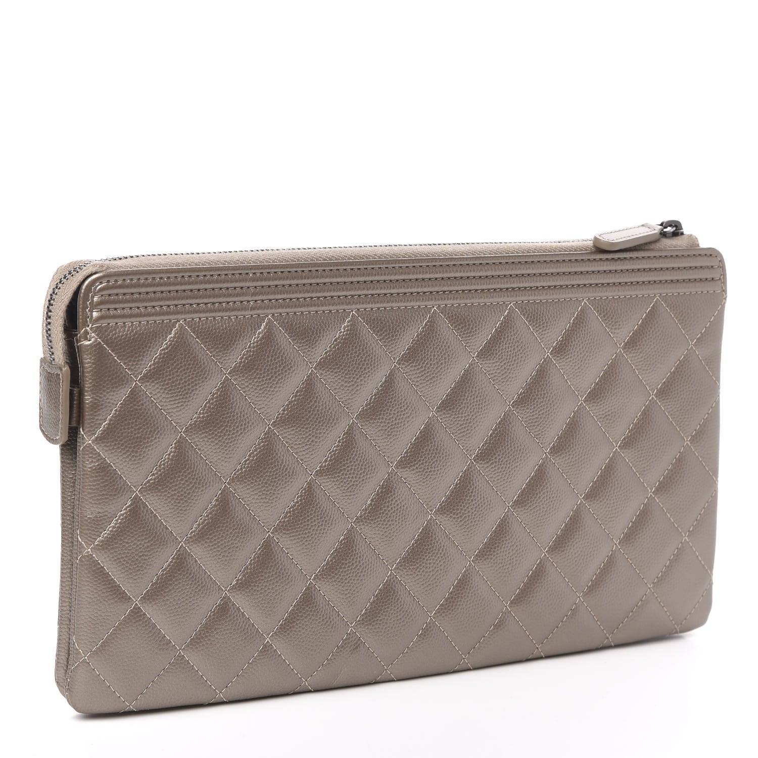 Chanel Metallic Caviar Quilted Small Zipped Boy Pouch Copper 2 of 12