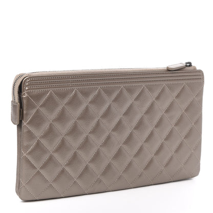Chanel Metallic Caviar Quilted Small Zipped Boy Pouch Copper 2 of 12