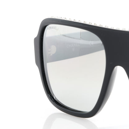 Chanel Acetate Crystal CC Shield Sunglasses 71431A Light Grey 7 of 8