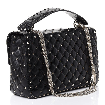 Valentino Garavani Lambskin Large Rockstud Spike Shoulder Bag Black 2 of 4