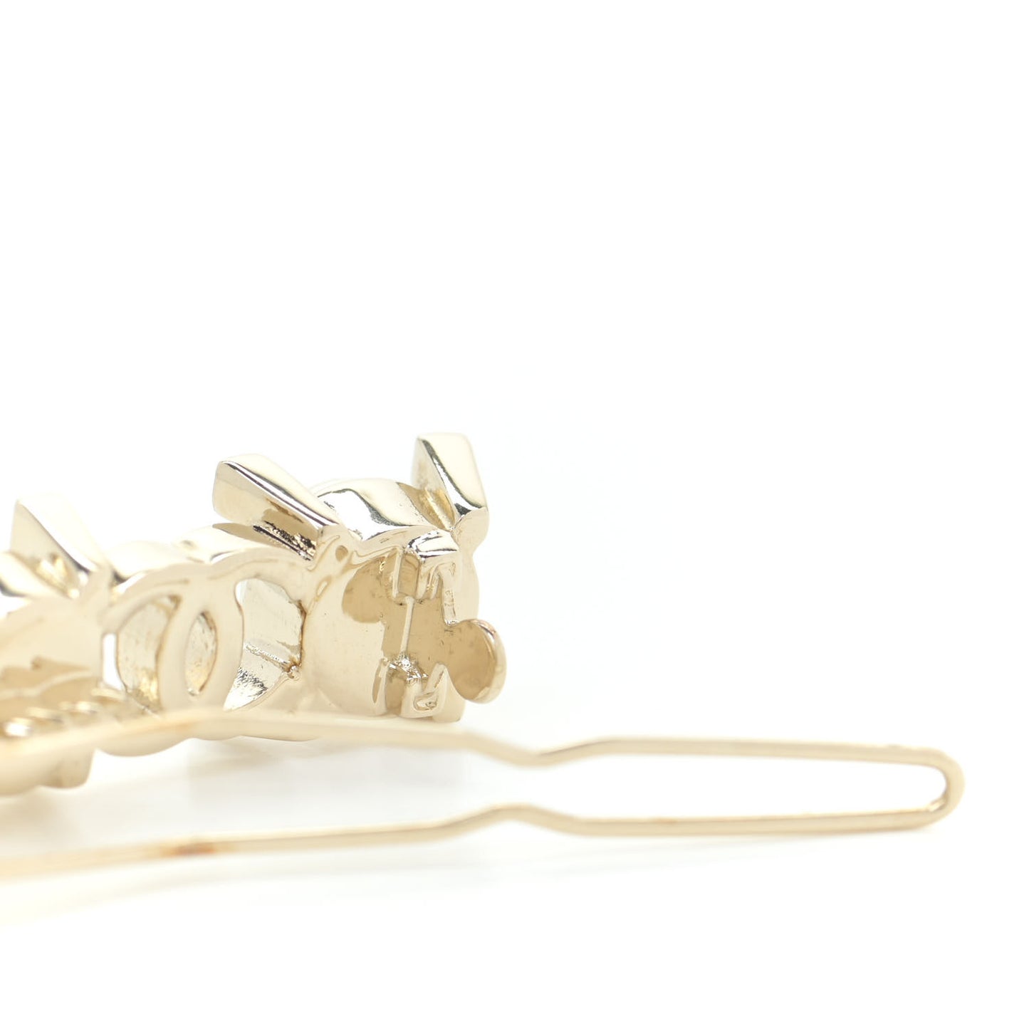 Pearl Crystal CC Hair Clip Gold
