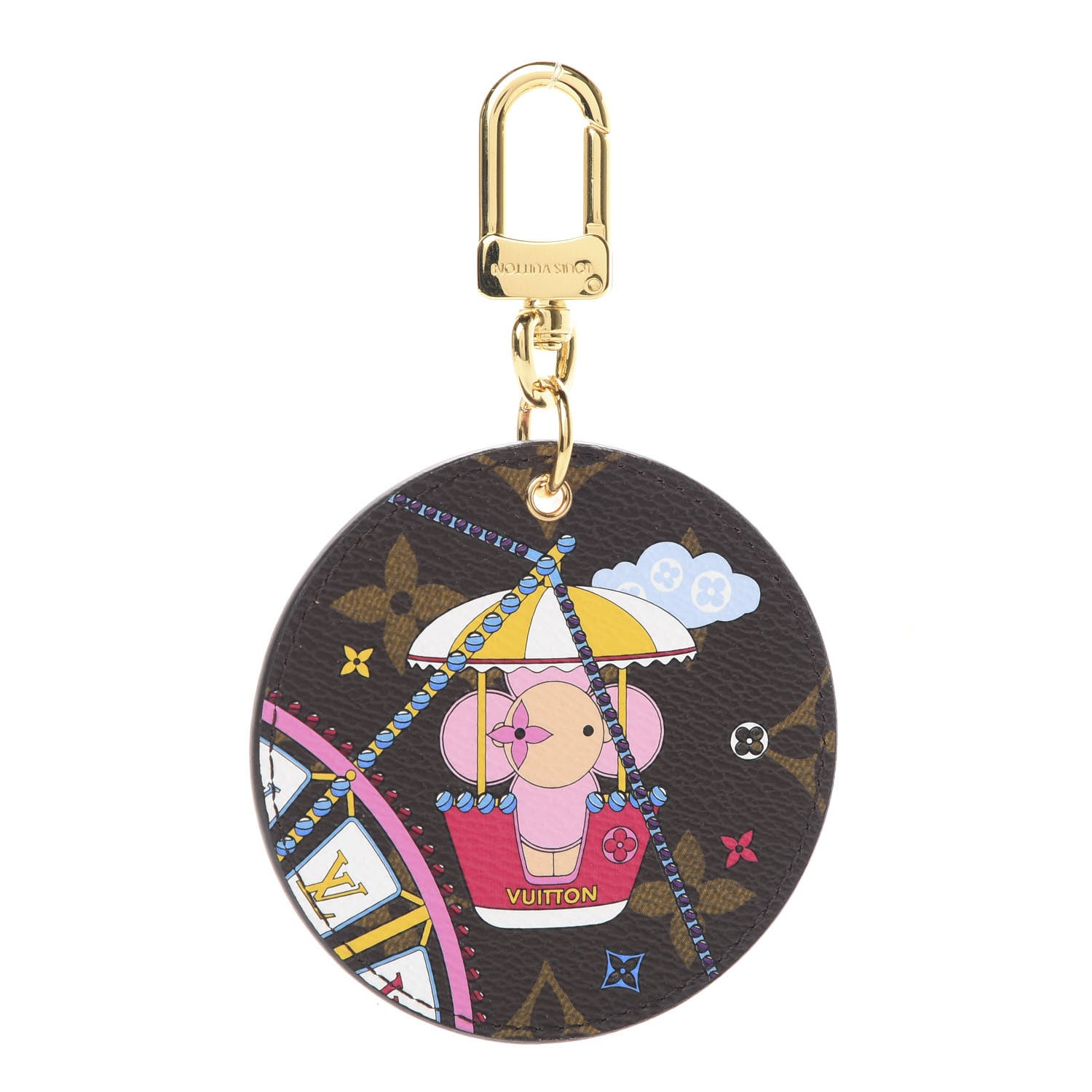 Louis Vuitton Monogram 2020 Christmas Animation Big Wheel Bag Charm Key Ring Rose Ballerine 1 of 5