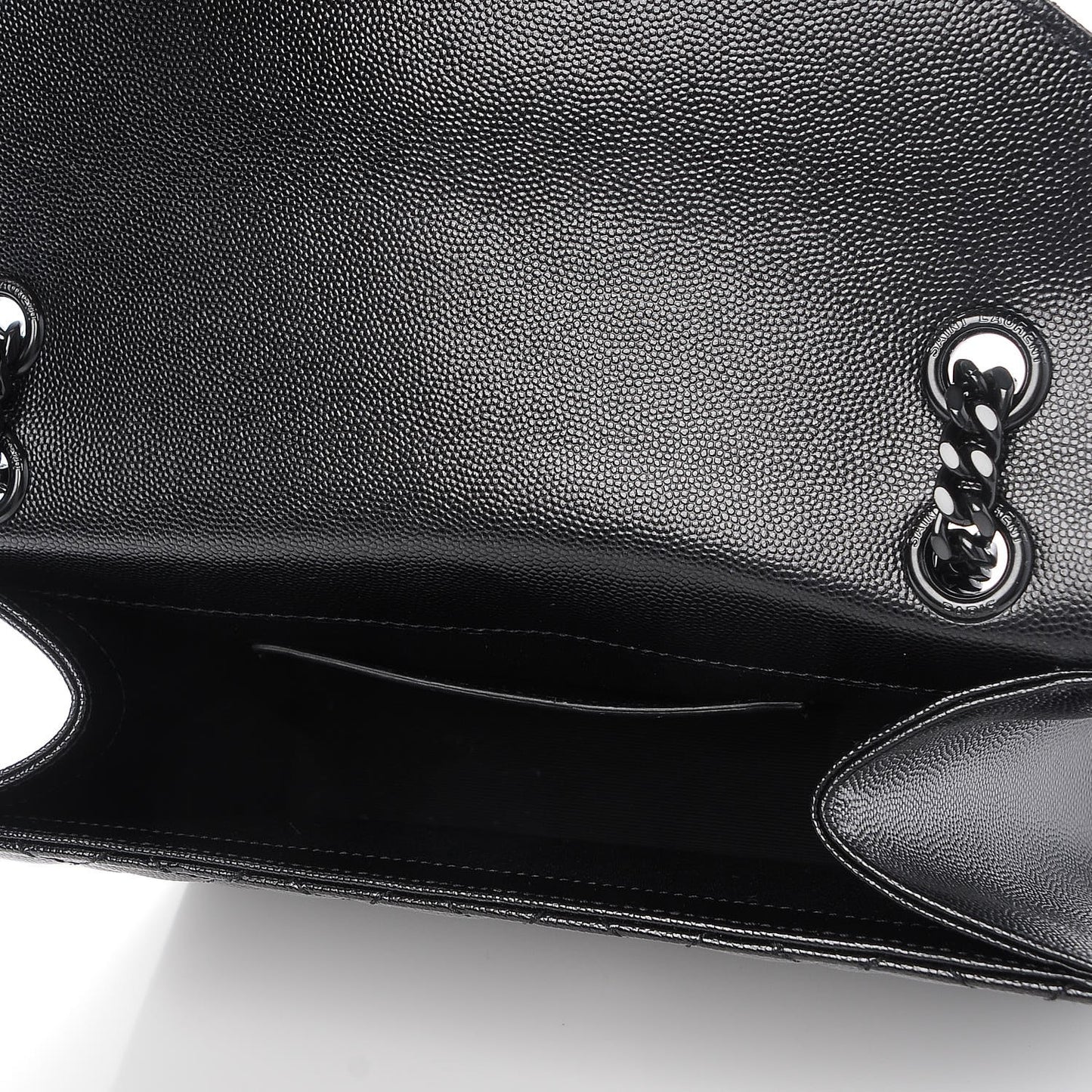 Grain De Poudre Textured Mixed Matelasse Triquilt Medium Monogram Satchel Black