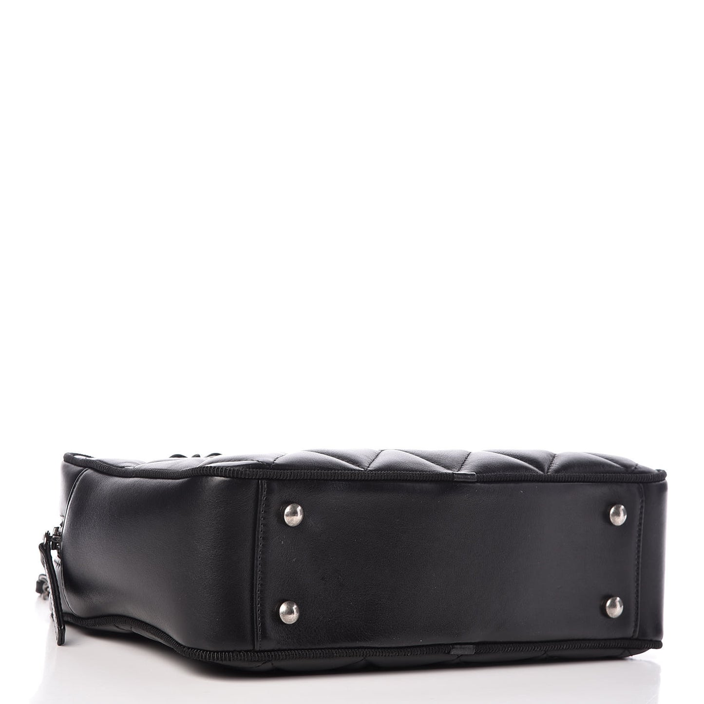 Calfskin Quilted Small Ballerine Camera Case Black