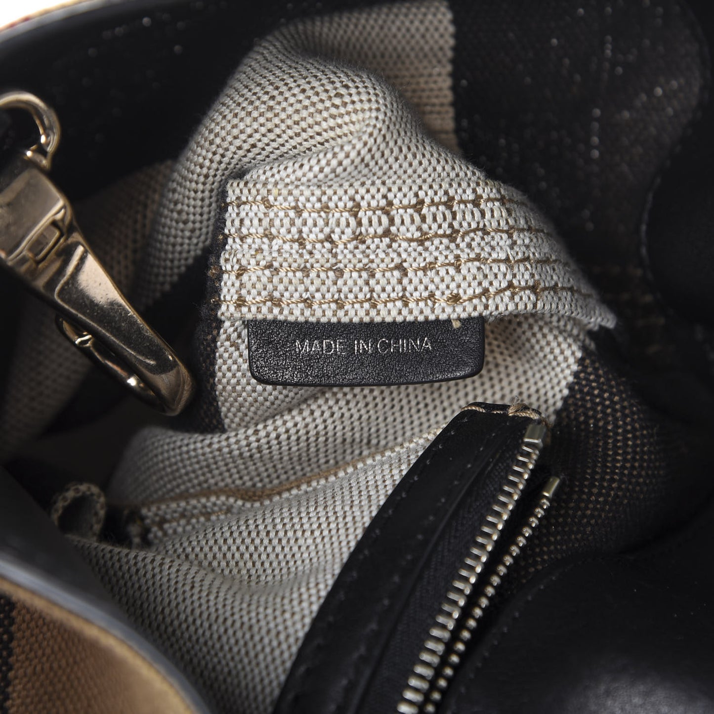 Canvas Mega Check Medium Susanna Hobo Black