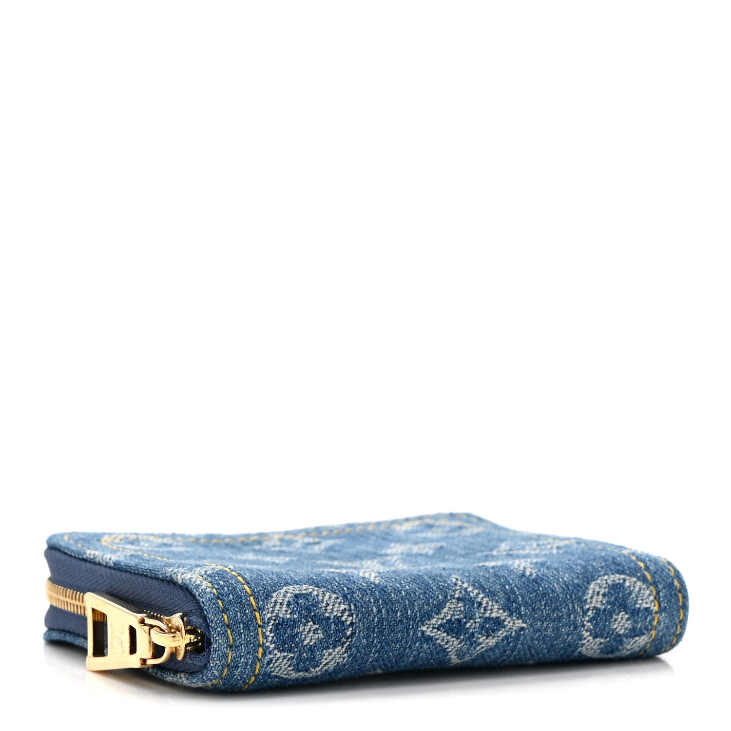 Louis Vuitton Denim Monogram Zippy Coin Purse Blue 4 of 9