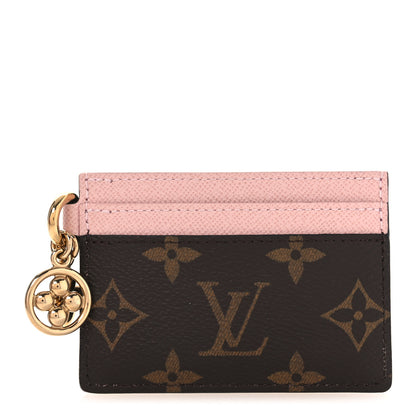 Louis Vuitton Monogram LV Charms Card Holder Rose Ballerine 1 of 7