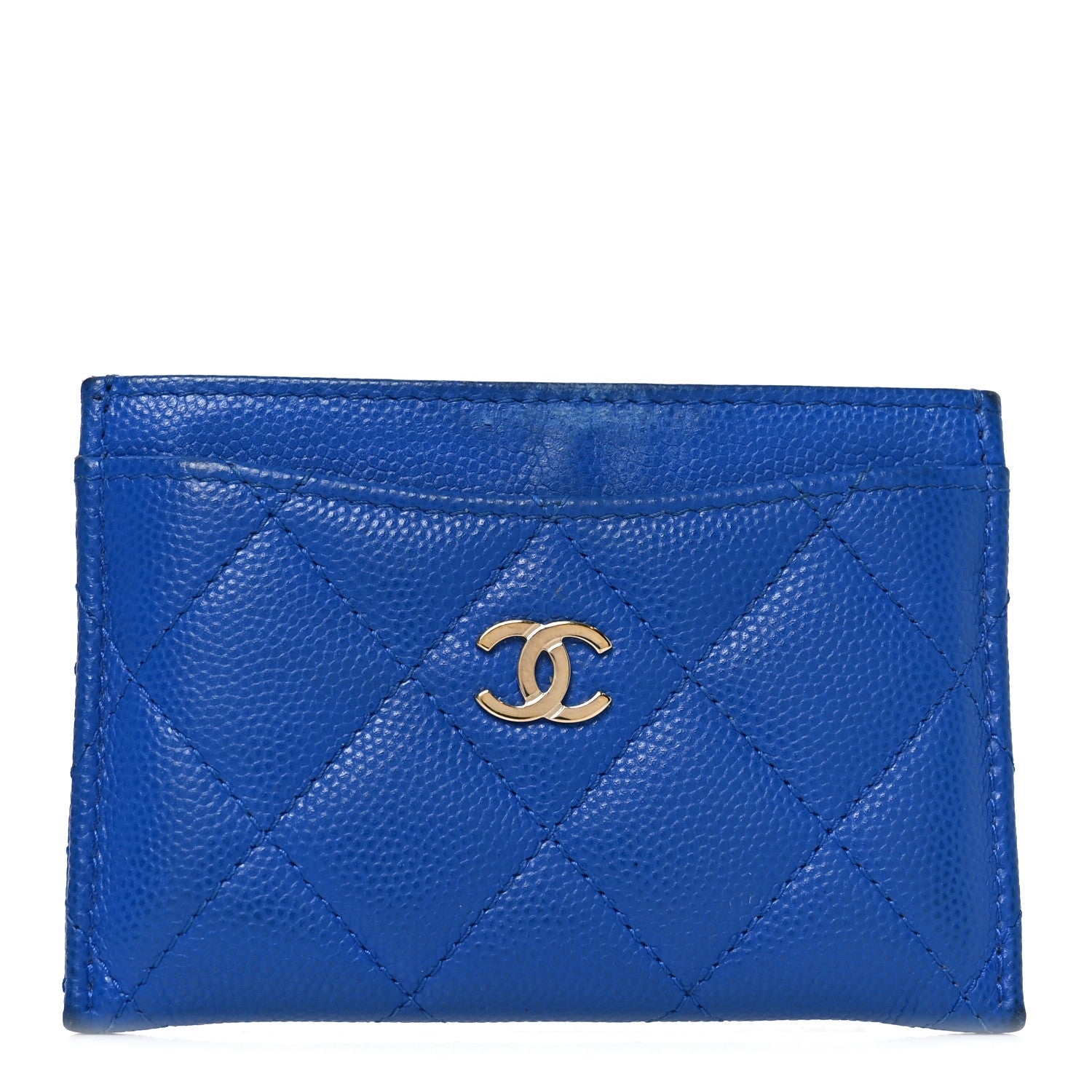Chanel Caviar Quilted Card Holder Blue 1 of 11