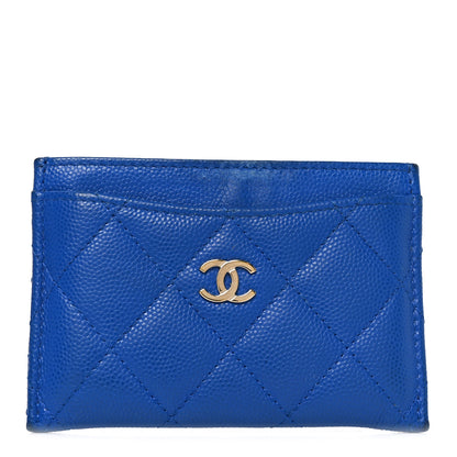 Chanel Caviar Quilted Card Holder Blue 1 of 11