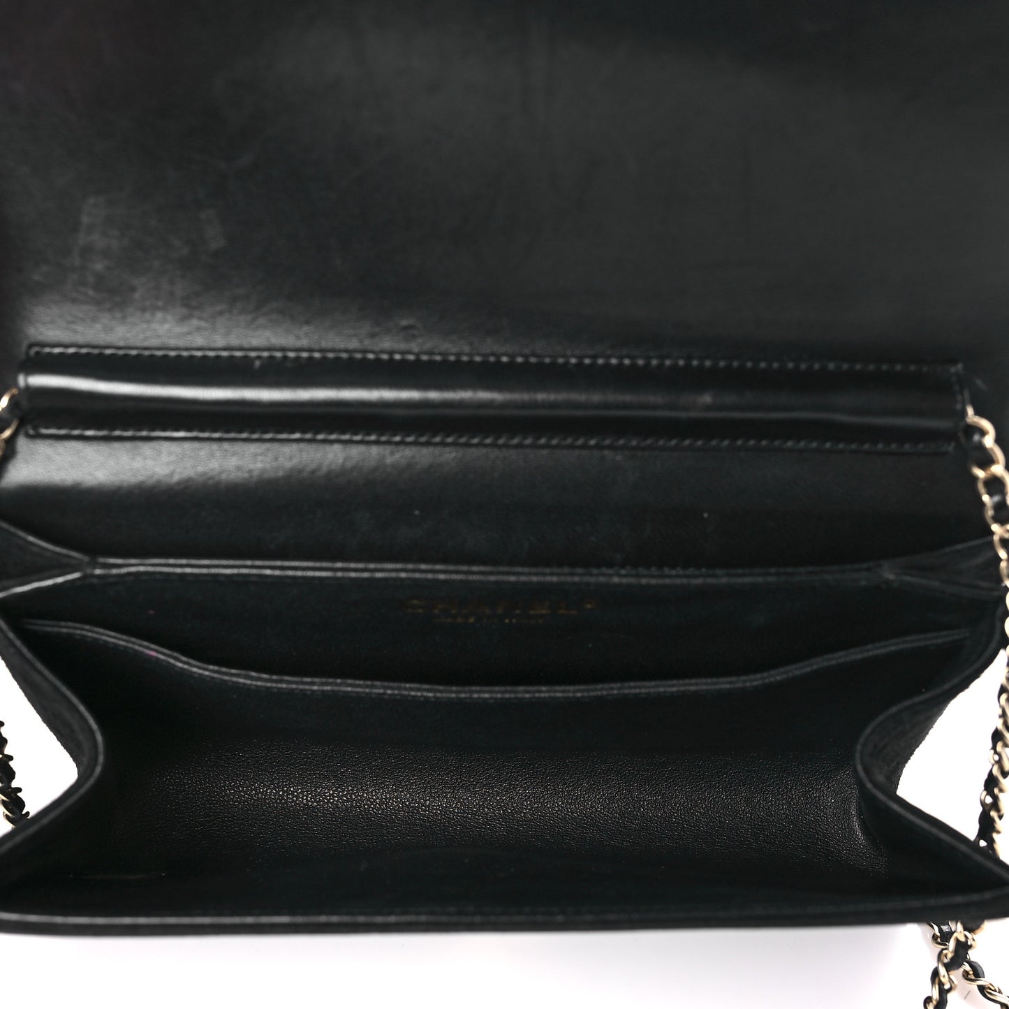 Suede Quilted Crystal Pearl CC Flap Black