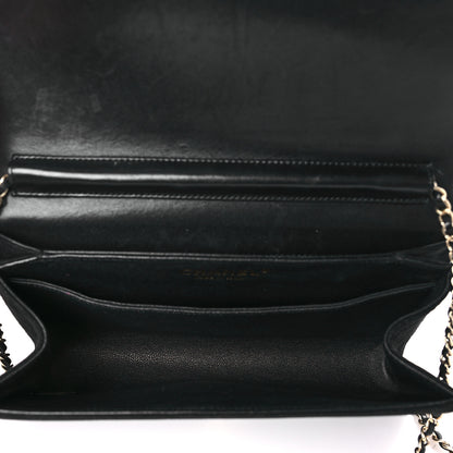 Chanel Suede Quilted Crystal Pearl CC Flap Black 5 of 9