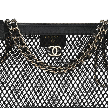 Chanel Mesh Shiny Lambskin Clutch With Chain Black 9 of 11