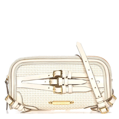 Burberry Bridle Calfskin Woven Alma Clutch White 1 of 13