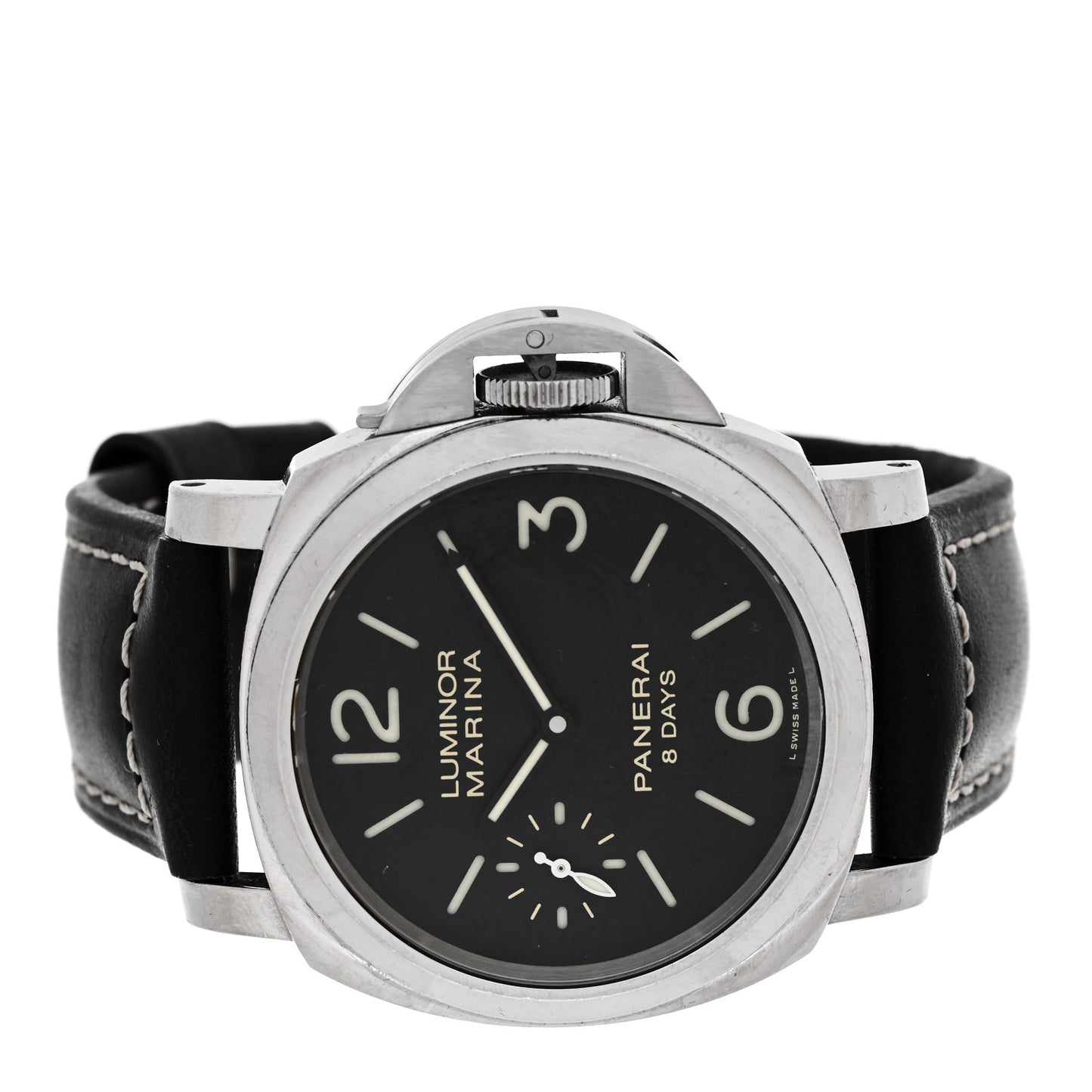 Stainless Steel Calfskin 44mm Luminor Marina Manual Winding Watch Black PAM00510