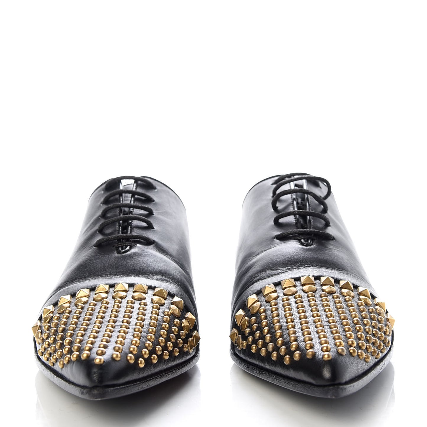 Calfskin Studded Lace Up Oxford 36.5 Black