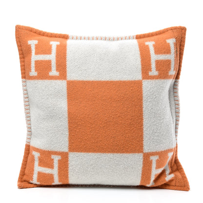 Hermes Wool Cashmere Avalon Pillow PM Ecru Potiron 2 of 3