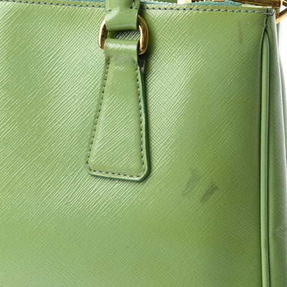 Prada Saffiano Vernice Mini Galleria Double Zip Tote Green 11 of 19
