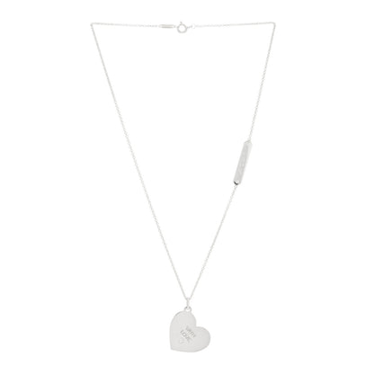 Tiffany Sterling Silver Diamond With Love Heart Pendant Necklace 2 of 4