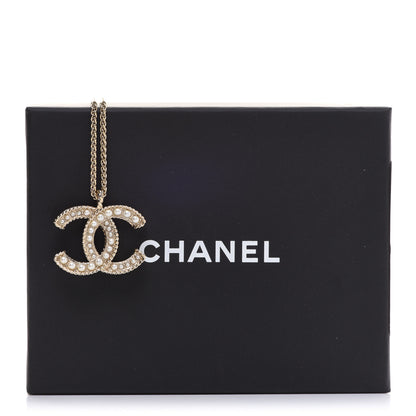 Chanel Pearl CC Pendant Necklace Gold 6 of 6