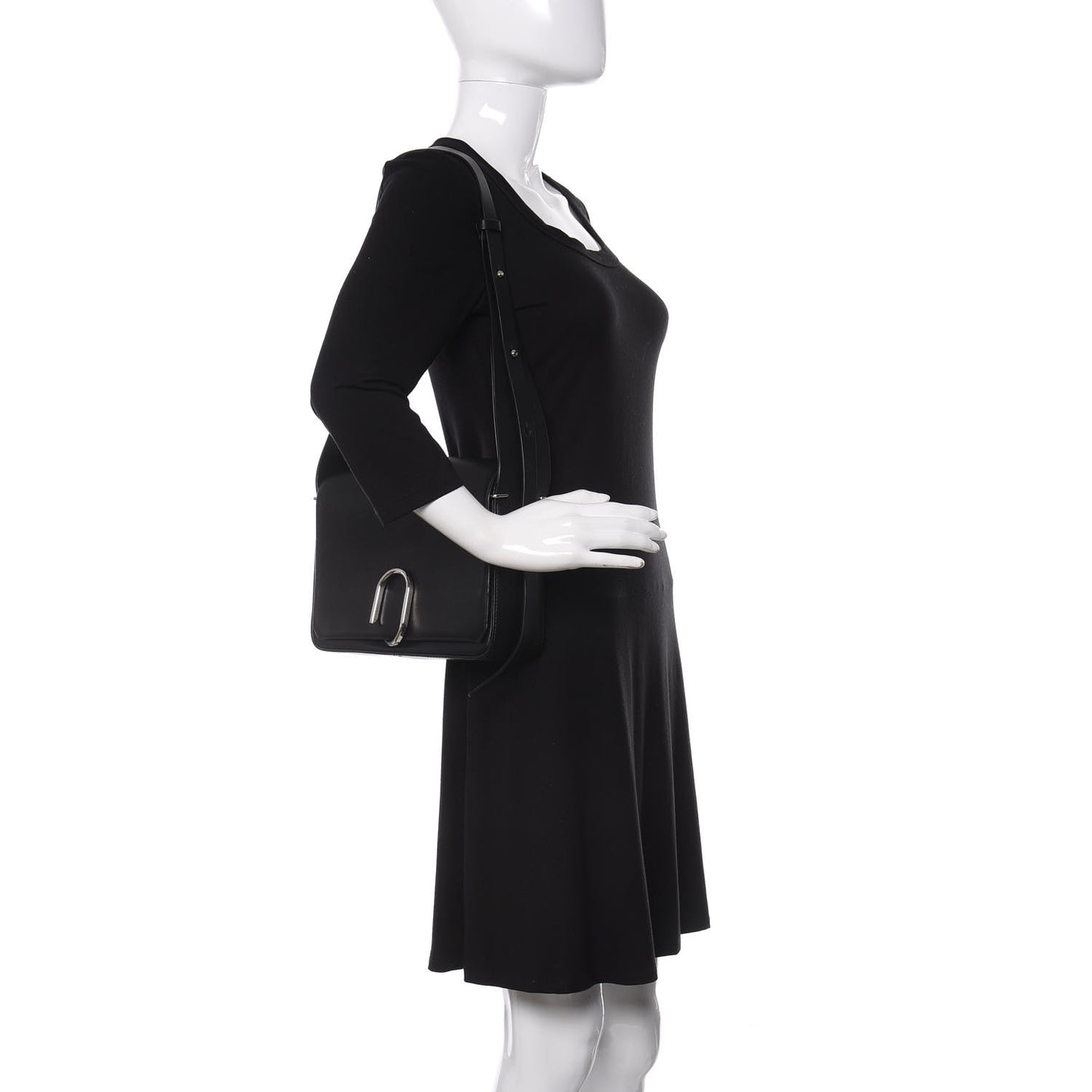 Calfskin Alix Flap Shoulder Bag Black