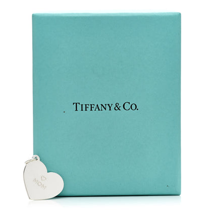 Tiffany Sterling Silver Mom Heart Charm 5 of 5
