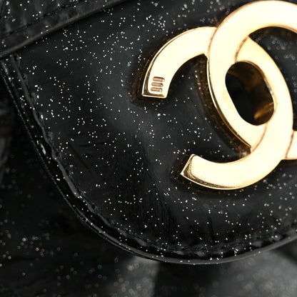 Chanel Patent Quilted Sparkle Glitter Jumbo Single Flap Black 13 of 13