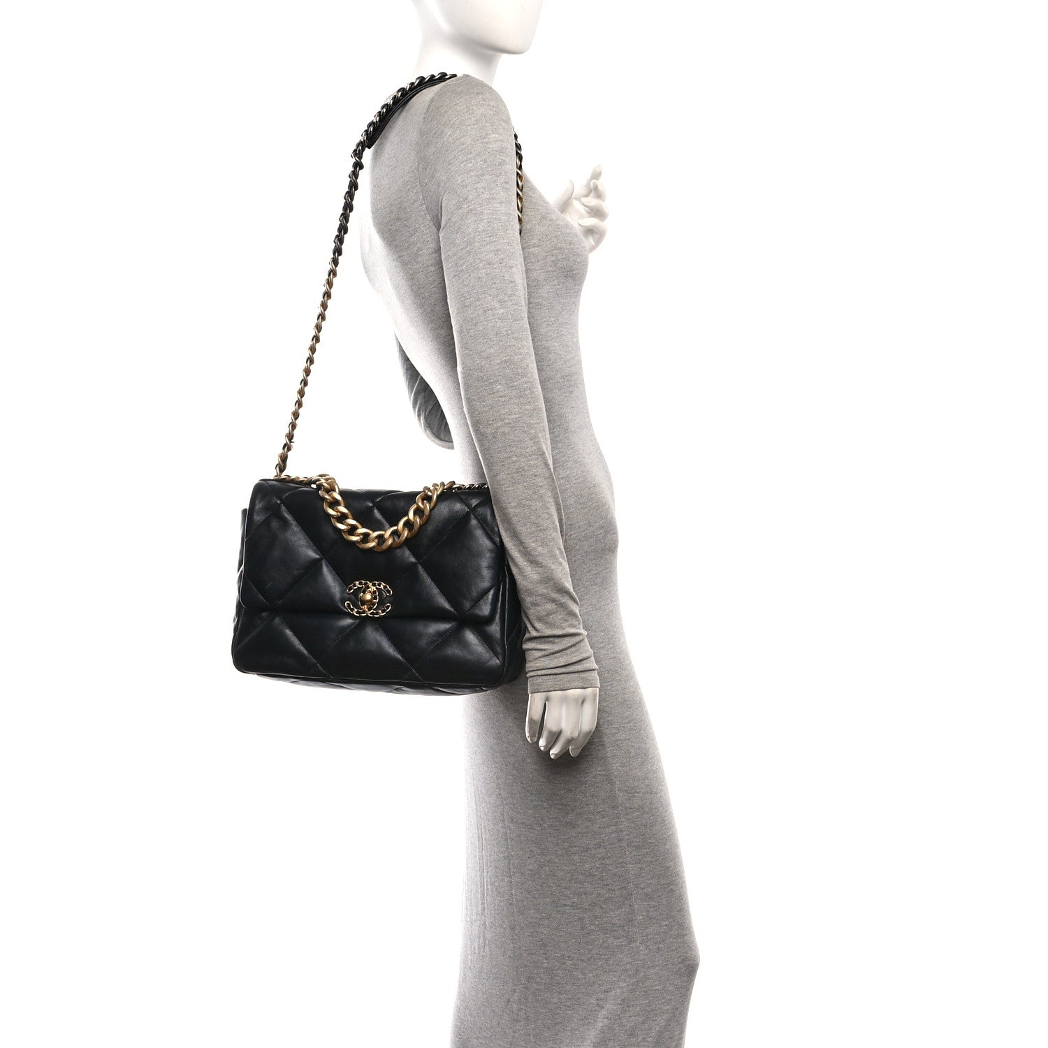 Chanel Lambskin Quilted Large Chanel 19 Flap Black 2 of 10