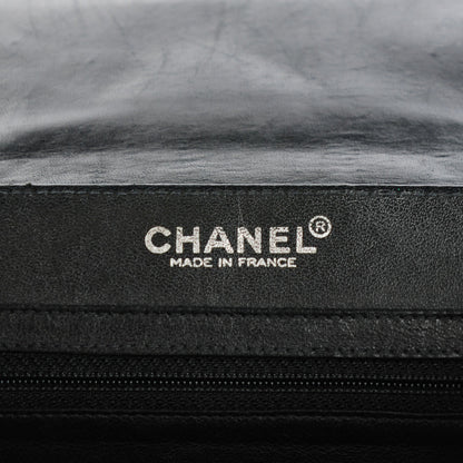 Chanel Lambskin Patent Chocolate Bar Accordion Flap Black Beige 6 of 7