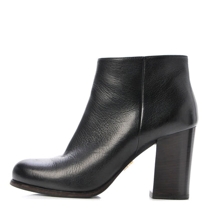 Prada Calfskin Ankle Boots 37.5 Black 1 of 10