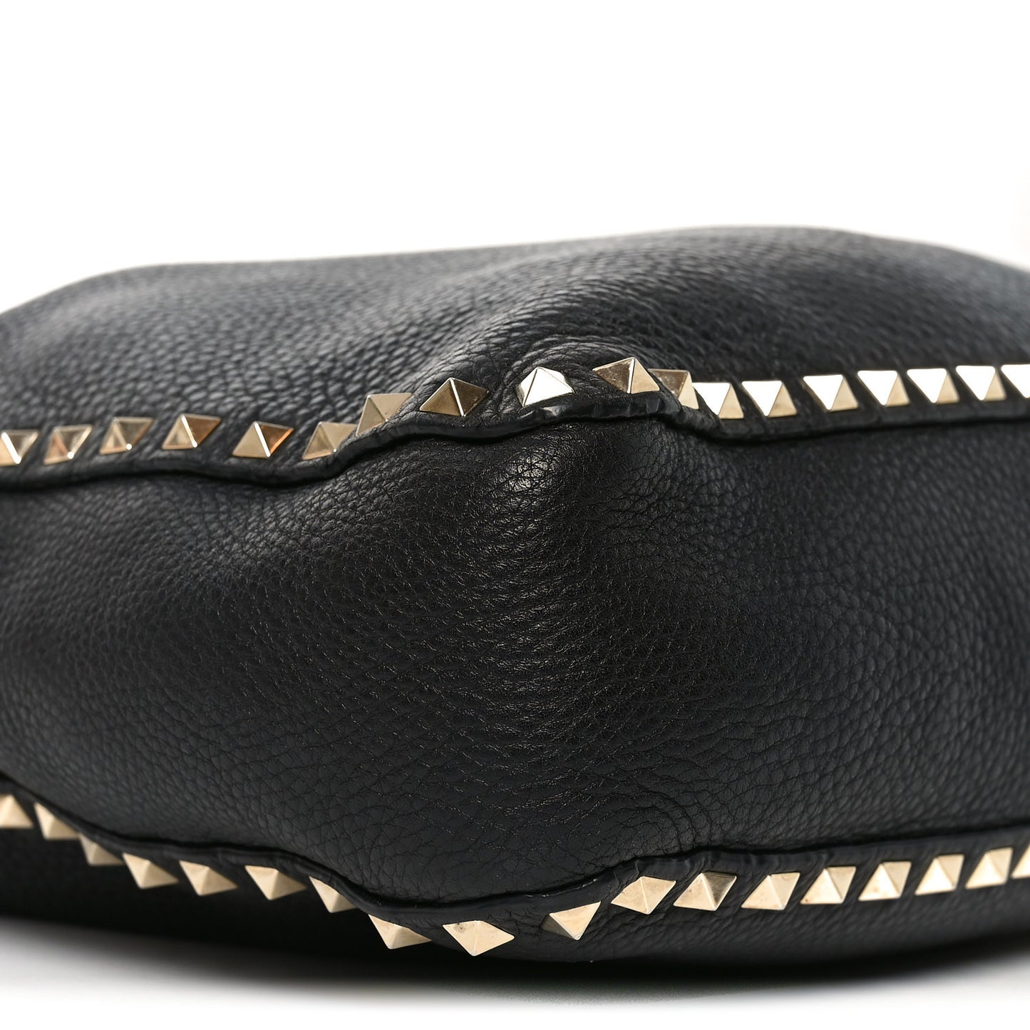Pebbled Calfskin Large Rockstud Flip-Lock Messenger Bag Black