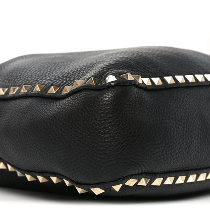 Valentino Garavani Pebbled Calfskin Large Rockstud Flip-Lock Messenger Bag Black 7 of 11