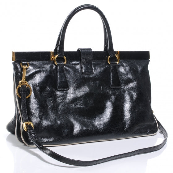 Vitello Shine Borsa Cerniera Black Talco
