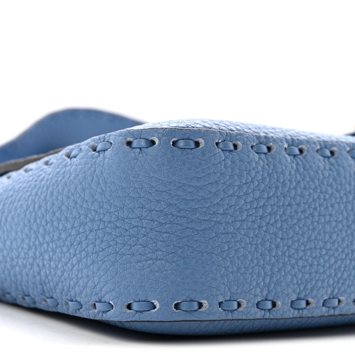 Cuoio Roma Sellerissima Nappa Sintetica Tape Stitch Baguette Placca Placca Argento Blue