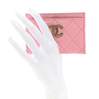 Chanel Caviar Quilted Multi Chain CC Card Holder Pink 2 of 9