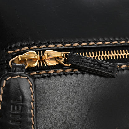 Chanel Calfskin Wild Stitch Vertical Top Handle Bag Black 15 of 16