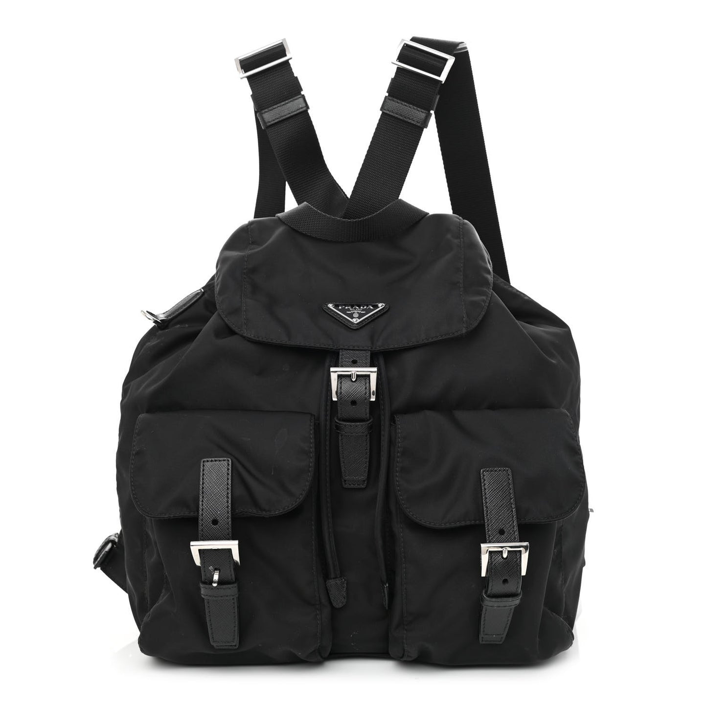 Re-Nylon Saffiano Medium Backpack Black