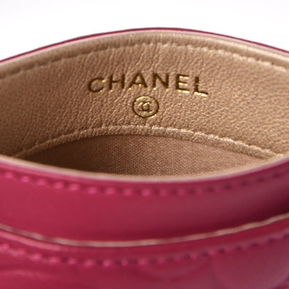 Chanel Lambskin Camellia Embossed Card Holder Fuchsia 6 of 9