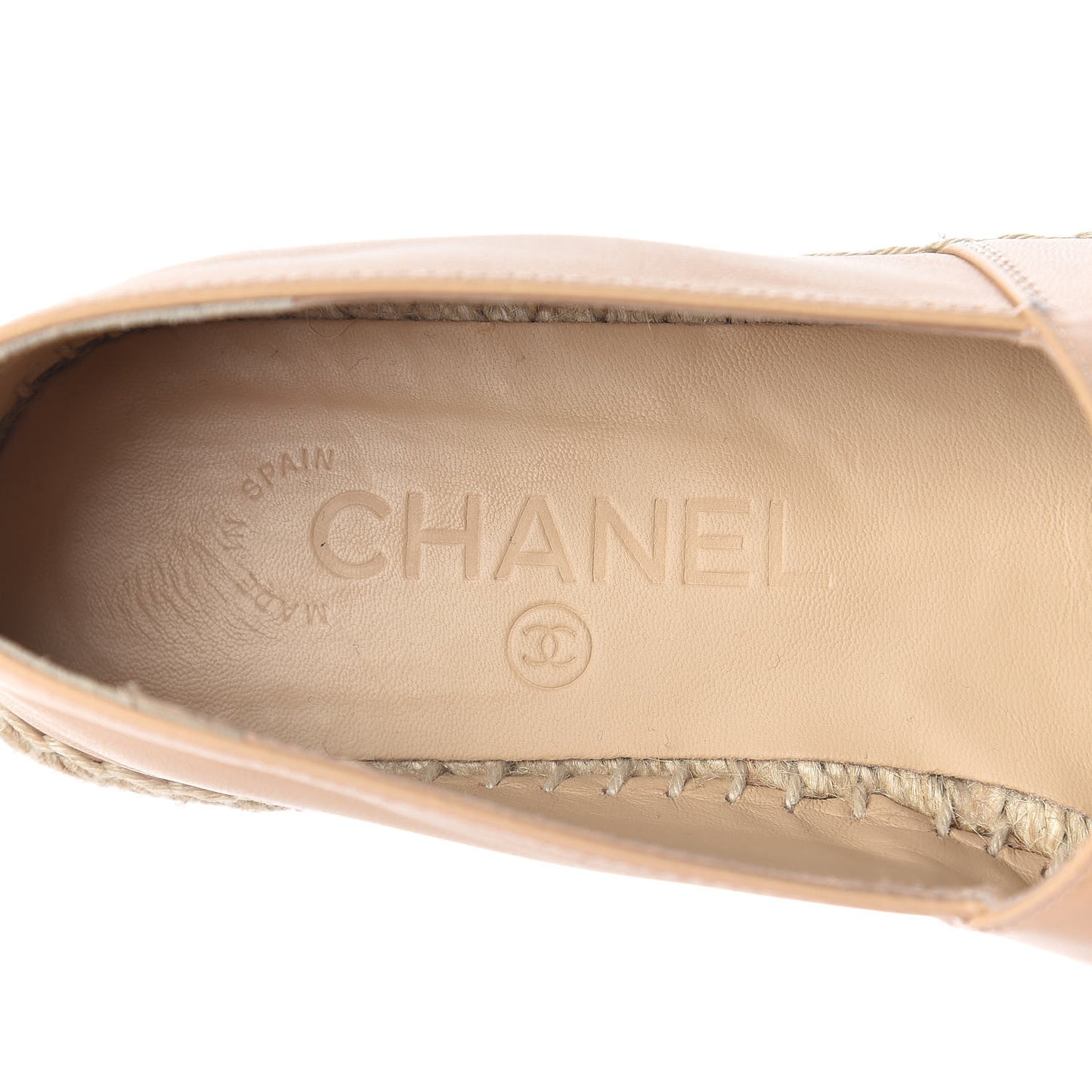 Lambskin CC Espadrilles 36 Beige Black